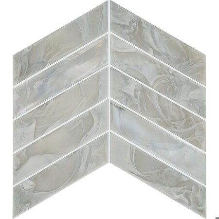 Daltile Starcastle 1'' x 6'' Chevron Glass Wall Mosaic, 13PK SC74CHEVRONMSST