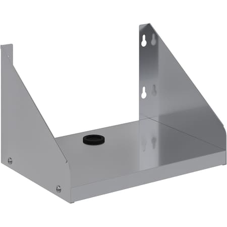 Amgood 10 in. x 14 in. Stainless Steel Ticket Printer Shelf, 18-Gauge 430 Stainless Steel w/Cord Grommet WS-SG-1014-CORD-Z