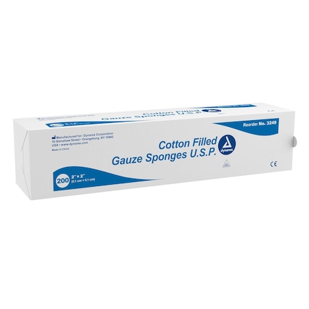 Dynarex Surgical Gauze Sponge, 2"x2", Cotton Filled, 5000PK 3249