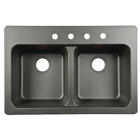 B & K KTCH SINK DBL33X22X9BLK FTB904BX