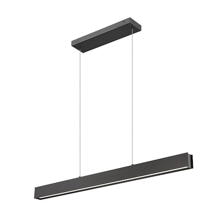 Z-Lite Hudson 1 Light Linear Chandelier, Matte Black, 45 In W 1016-45L-MB-LED
