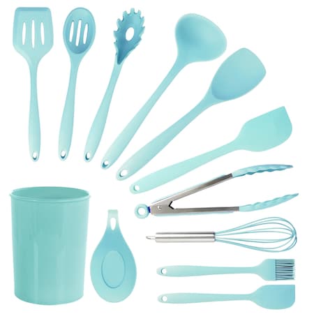 Megachef Light Teal Silicone Cooking Utensils, Set of 12 MGSP-814