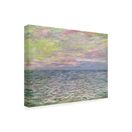 Trademark Fine Art Outdoor Canvas Art - Claude Monet 'Coucher de Soleil a Pourville' Wall Art for Patios, or Gardens BL01379-OC1824WR
