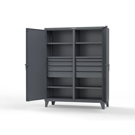 Strong Hold Ventilated 14 GA Double-Tier Locker - 6 Compartments 66-6H-24-2T-L