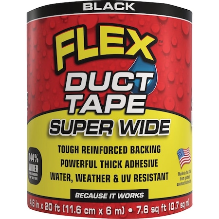 Flex Seal Flex 4.5'' x 20 Ft. Black Duct Tape DTBLKR4620