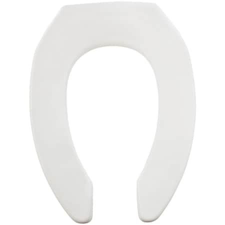 Bemis Mayfair Commercial STA-TITE Elongated Open Front White Molded Plastic Toilet Seat 1955C-000