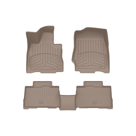 Weathertech Tan Front & Rear FloorLiner HP, 2020 - 2025 Lincoln Aviator 451576-1-2IM