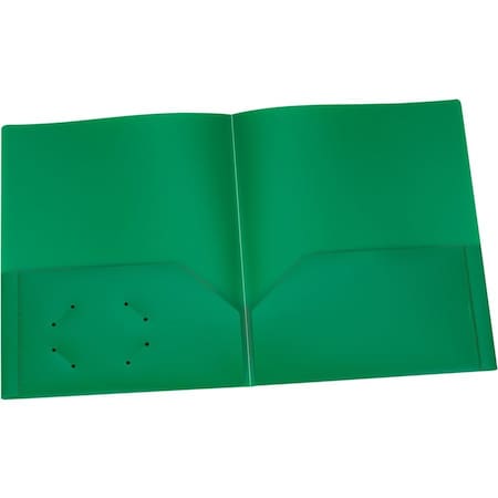 Oxford Poly Two Pocket Portfolio, Green, 25PK 76017