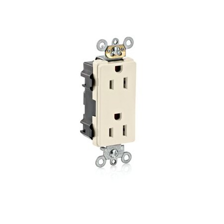 Leviton Commercial Grade Decora Receptacle, 15 Amp, 125 Volt MT162-T