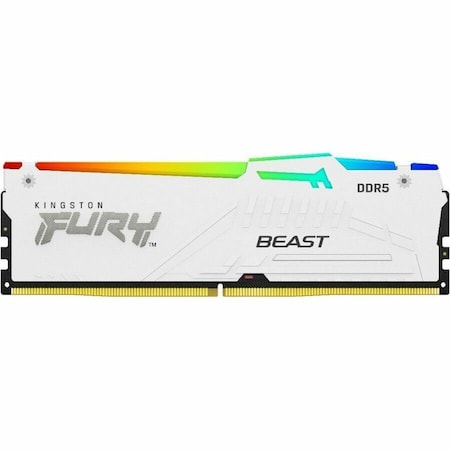 Kingston 16GB 5200MT/s DDR5 CL40 DIMM (Kit of 2) FURY Beast White RGB KF552C40BWAK2-16