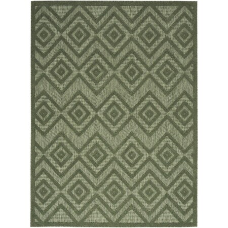 Homeroots 5' X 7' Dark Green And Light Green Geometric Indoor Outdoor Area Rug 556275