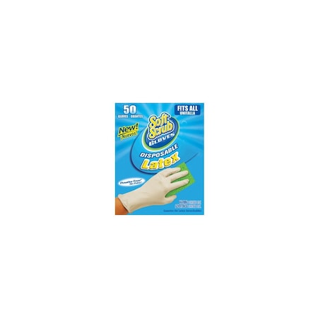 Soft Scrub Disposable Gloves Latex One Size Fits Most White Powdered White 11350-16