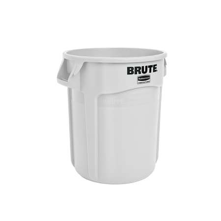 Rubbermaid Commercial BRUTE 10 gal Round Heavy Duty Plastic Can, White, None, Plastic, Not Applicable FG261000WHT