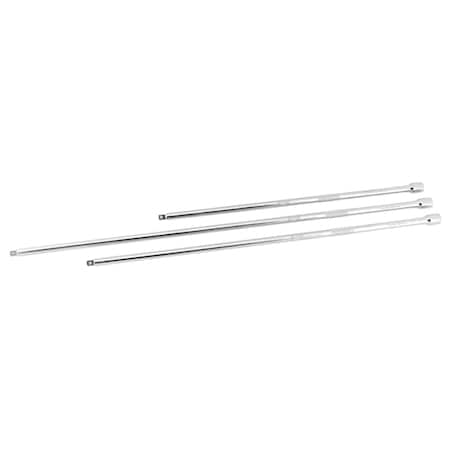 Performance Tool 3 pc. 1/4 in. Dr. Extension Set, Long Extension, Chrome Vanadium W36139