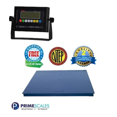 Prime Systems New Pallet Scale 4x4 Floor Scale 48x48 Heavy Duty 1000 lb NTEP PS-1k4848-NTEP