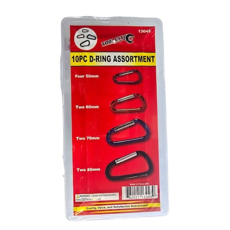 Tool City 10 PIECE D-RING ASSORTMENT 13043