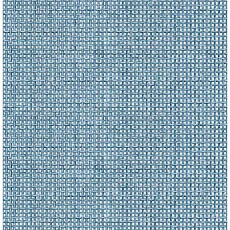 A-Street Prints Zia Blue Basketweave Wallpaper 4014-26442