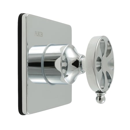 Kingston Brass Single-Handle Three-Way Diverter Valve with Square Trim Kit, Polished Chrome KS3041RX