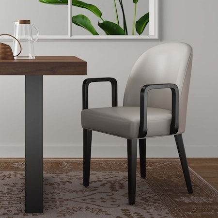 Manhattan Comfort Hillman Dining Arm Chair in Light Grey DC087AR-LG