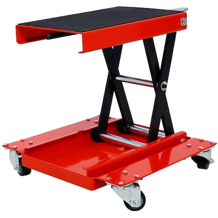 Wrightmaster 1100lb Motorcycle Lift with Dolly Jack, Scissor Lift Jack, Wide Deck, Front/Rear Tire Stand ZR-W46540328