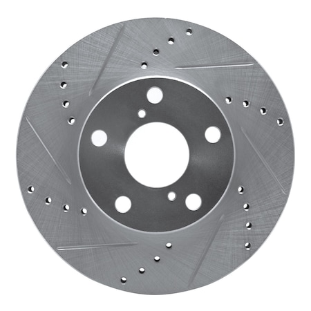 Dynamic Friction Co DFC Brake Rotor - Drilled and Slotted - Silver 631-76125L