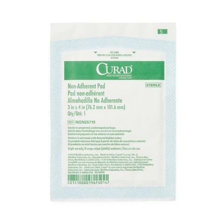 Medline CURAD Non-Adherent Dressing Pad, Sterile, 3in x 4in NON25710HH