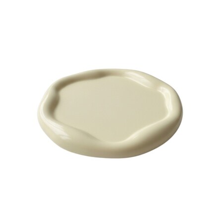 Homeroots 7in Light Yellow Resin Handmade Round Trinket Tray 724179