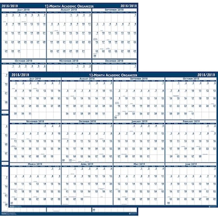 House Of Doolittle Laminated Wipe Off Wall Academic Calendar, Reversible, 18in x 24in 3965