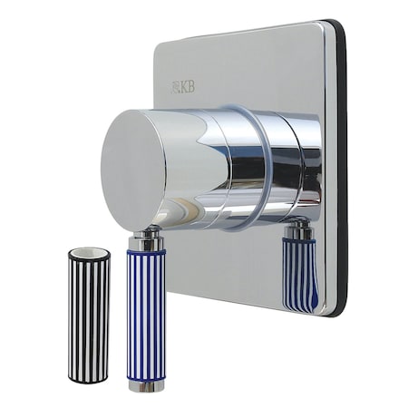 Kingston Brass Single-Handle Six-Way Diverter Valve with Square Trim Kit, Polished Chrome KS4041KPS
