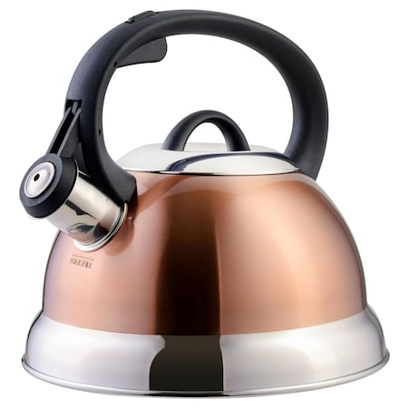 Mr. Coffee Flintshire 1.75 Quart Whistling Stovetop Tea Kettle in Copper 127560.01