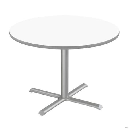 Correll Round Cafe Table, 42 in W, 42 in L, 29 in H, Particleboard Top, Frosty White SXT42DER-80-98-13