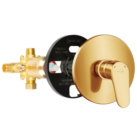 Pulse Showerspas 0.5 in. Tru-Temp Pressure Balance Rough-In Valve with Brushed Gold Trim Kit 3001-RIV-PB-BG