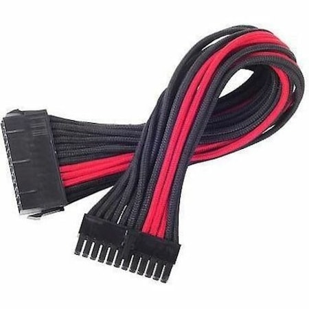 Silverstone 24 Pin 300 mm Power Cable Extender - Black with Red PP07-MBBR
