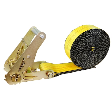 Tie 4 Safe 2'' x 20' Utility Heavy Duty Endless Ratchet Tie Down Strap WLL: 3,333 LBS. Yellow RT02CK-520E-Y-C-1