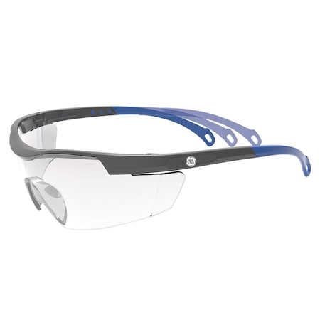 General Electric 01 Series Impact-Resistant Safety Glasses Clear Lens Blue Frame 1 pk GE101C