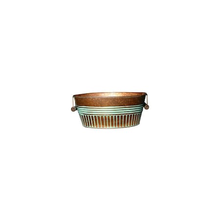 Robert Allen Metal Basin Planter, Vintage Copper, 14 In. MPT01918