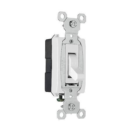 Pass & Seymour Wall Switch, 2 hp, Toggle, 15 A, White CSB15AC1W