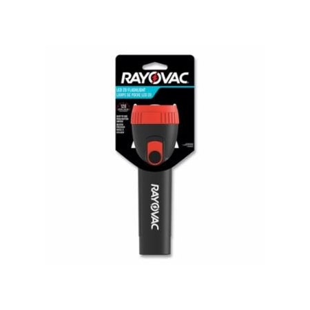 Rayovac Handheld Flashlight, General Purpose, 2 Batteries, 25 lm, Black/ Red, 12PK 620-ROVLC1L2D1