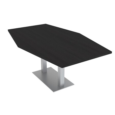 Skutchi Designs Hexagon Conference Table With Power, 48 in W, 72 in L, Black HAR-HEX.IR-48X72-DOU-U999ST19-NA