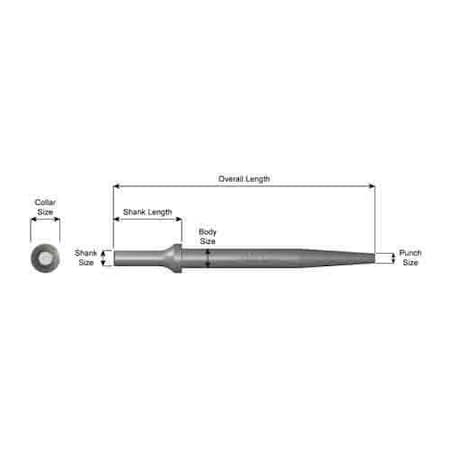 Ajax Punch Chisel, 0.401 in Round Shank, 6-1/2 in OAL 911