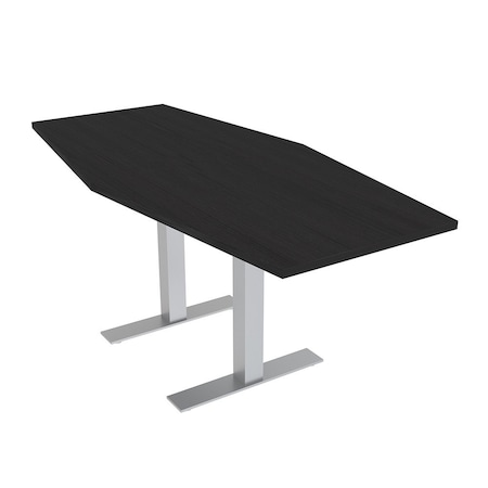 Skutchi Designs 6ft Hexagon Conference Table With Power | Harmony Series | 6 Person Meeting Room Table HAR-HEX.IR-36X72-T-U999ST19-NA