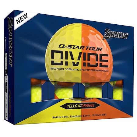 Srixon Q-Star Tour Divide Golf Balls - Yellow/Orange, 6PK 110976