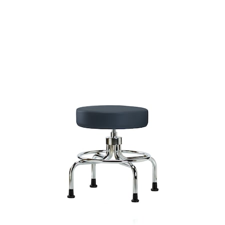 Blue Ridge Ergonomics Screw-Lift Stool, Vinyl, CR, Glides, Navy BR-VSLMD-CR-RG-8582