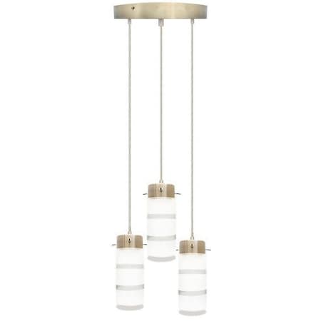 Westgate TRIPLE PENDANT INTEGRATED LED WITH FROSTED ETCHED GLASS SHADES, ROUND CONFIG, 36W 2430LM C90 5CCT LCFB-3LR-MCT5