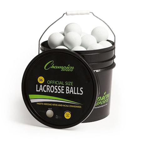 Champion Sports Lacrosse Ball Bucket, White CH55975