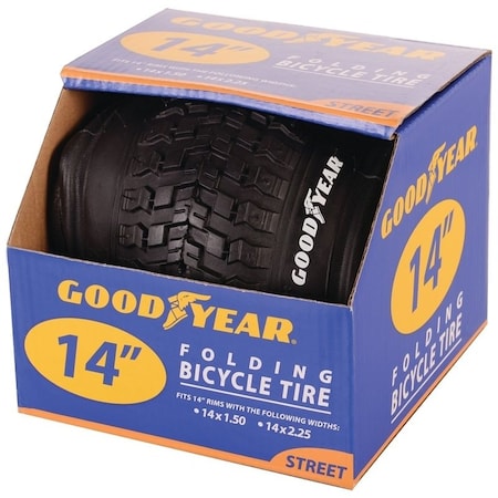 Kent 91051 Bike Tire, Folding, Black, For 1412 x 214 in Rim 91104
