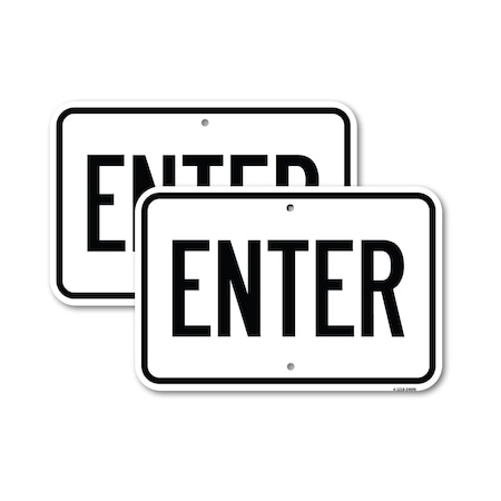 Signmission Enter Sign Enter, 18'' X 24'' 2 Signs, Heavy Gauge Aluminum, 2PK A-1824-2PACK-24096