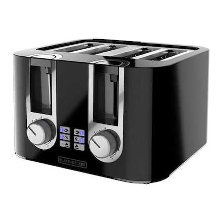 Applica Consumer Products Black+Decker Toaster, 850 W, 4 -Slice, 7, Black TR0045B
