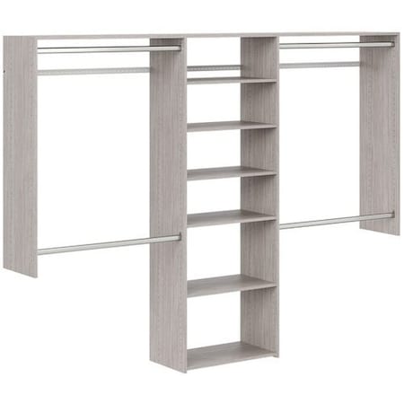 Easy Track 4ft-8ft W DeluxePlus Shelving Closet Kit, Weathered Grey PH79-CG