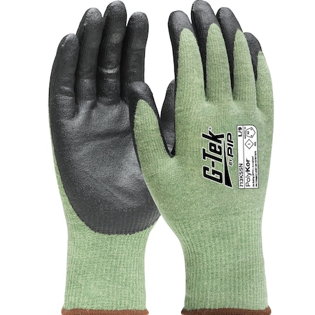 G-Tek AR Seamless Knit PolyKor/Aramid Blend Glove with Nitrile Foam Coated Grip on Palm & Fingers, 12PK 10591